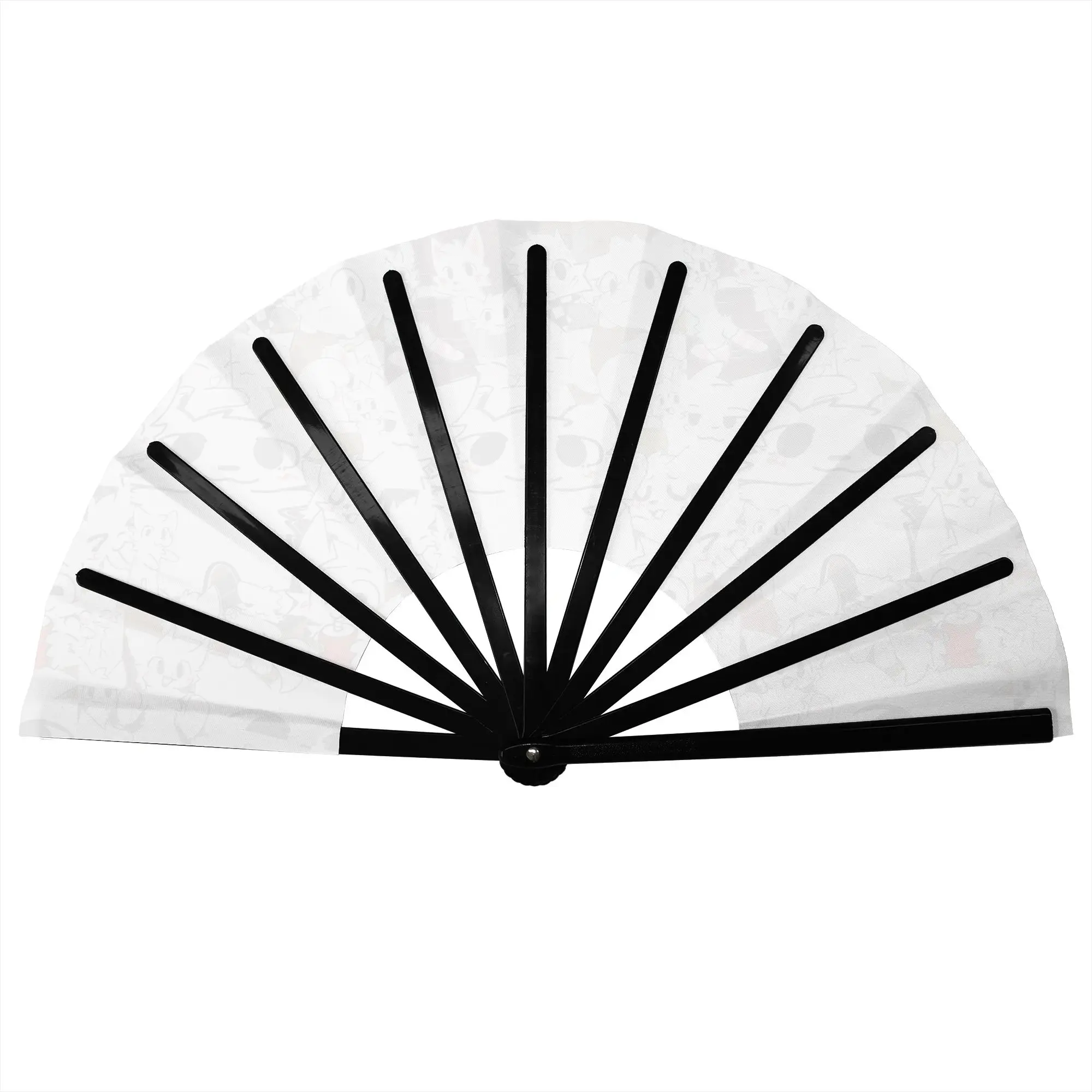 Boykisser Silly Cat Folding Fan Oriental Art Japan Comic High-Quality Polyester Fans Gift Exquisite Decorative Hand Fan