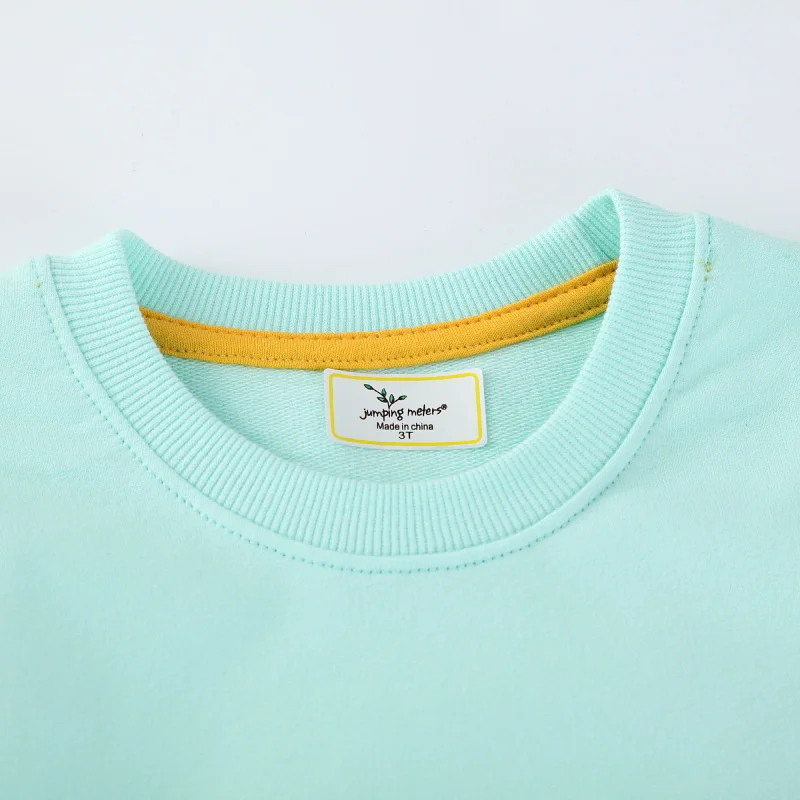 Jumping Meters Autumn Spring Floral Embroidery Beading Girls Sweatshirts Long Sleeve Hooded Kids Clothes Hot Selling Toddler Top