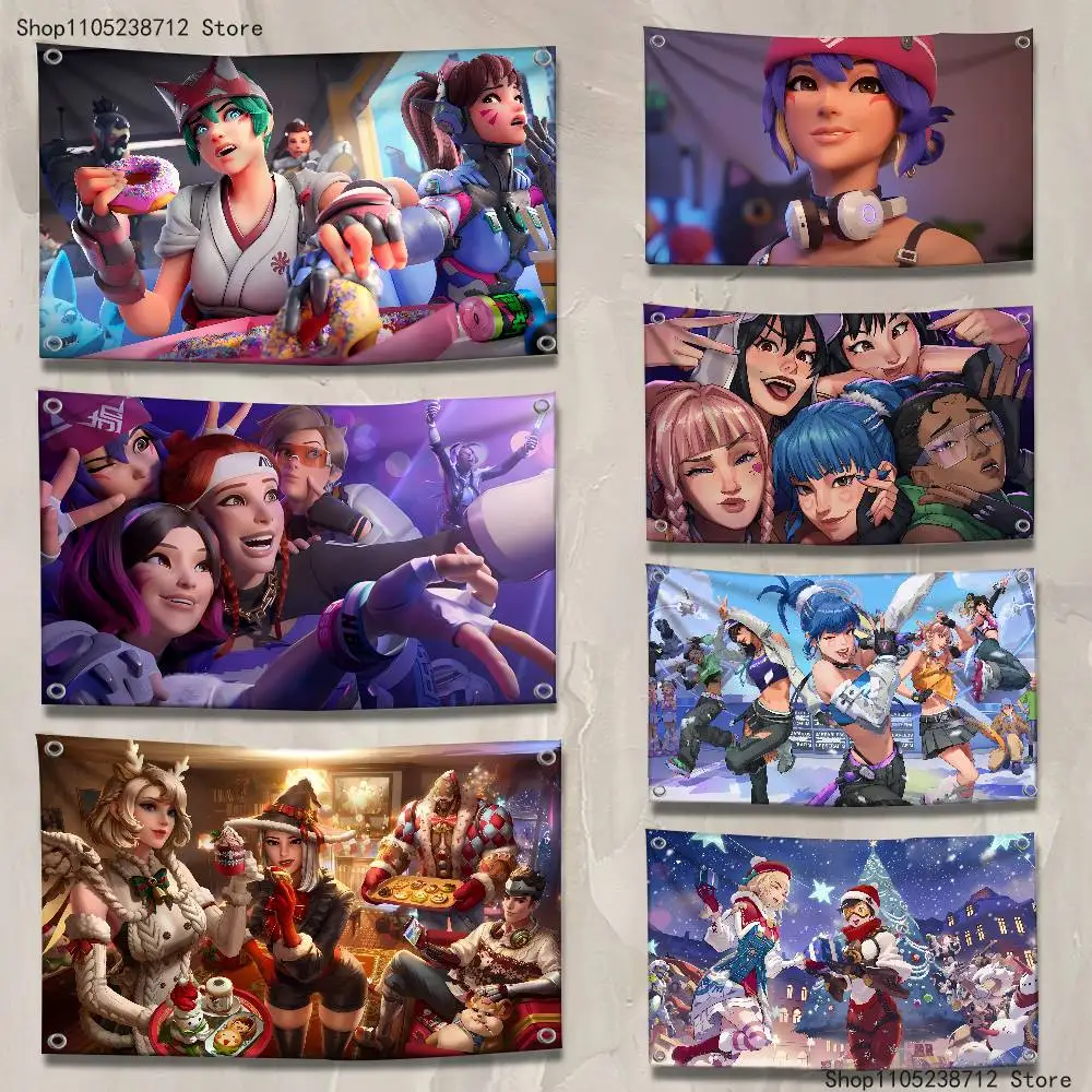 

Game O-OverwatchS Suitable for camping carnival festival parties and gatherings Flag Polyester Digital Printing Banner For Decor