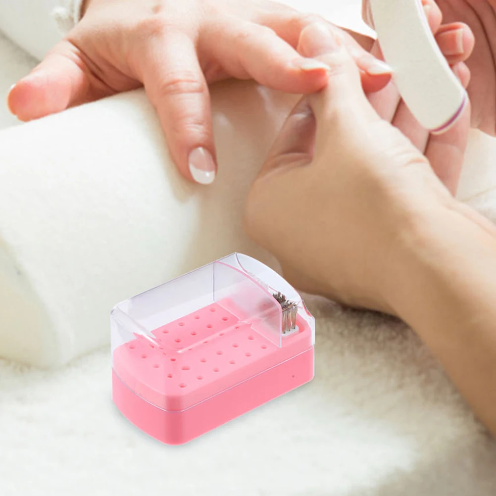 

3 Pcs Nail Drill Bit Organizer Case Bits Storage Tool Holder Stand Portable Compact Design Durable Material Cleaner Brush