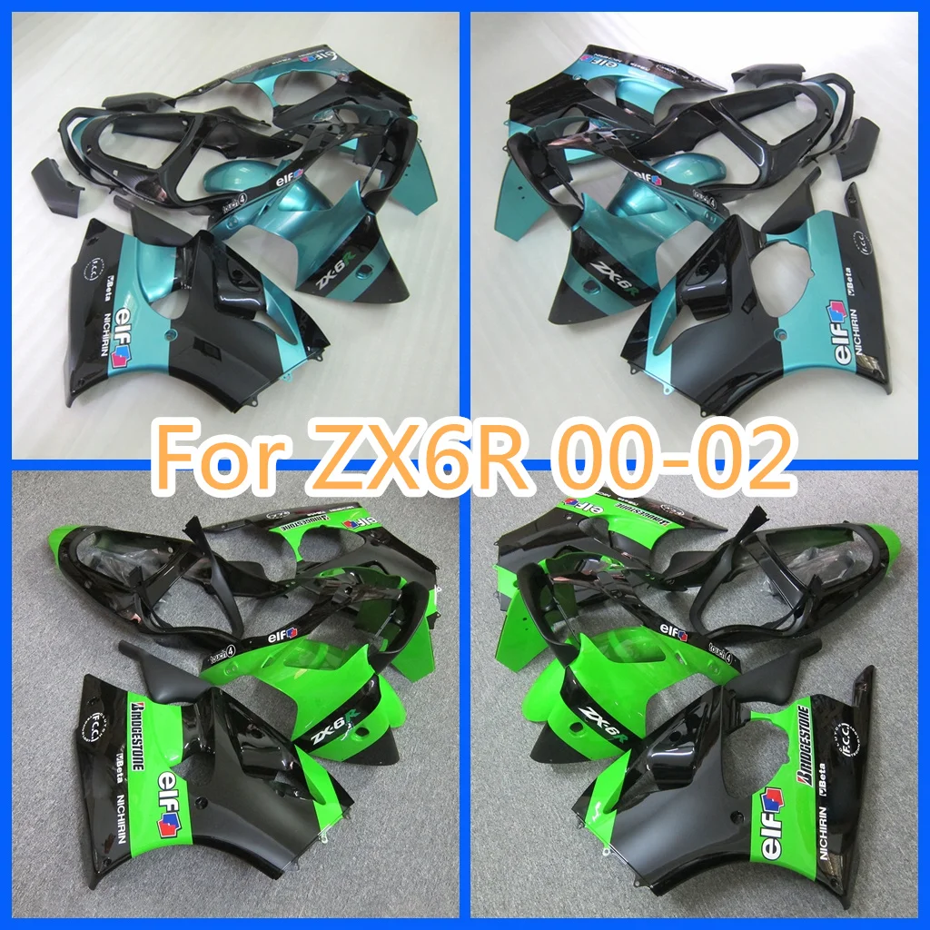 Fairings for Kawasaki Ninja ZX6R 00-02 Body Kits 2000 2001 2002 ZX-6R ZX 6R Rebuild Street Sport Bodywork Parts