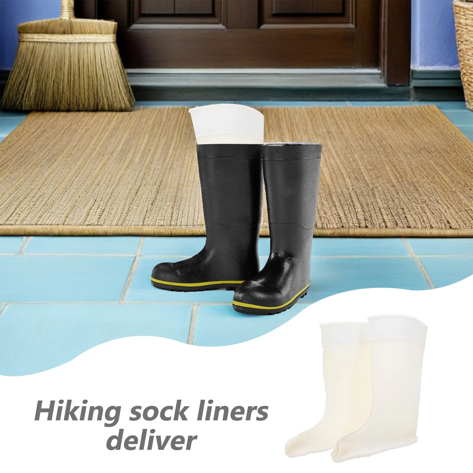 

1Pair Warm Insulated Boot Liners for Men Rain Snow Hiking Winter Commute Non Slip Walking Boot Accessories Soft Thick