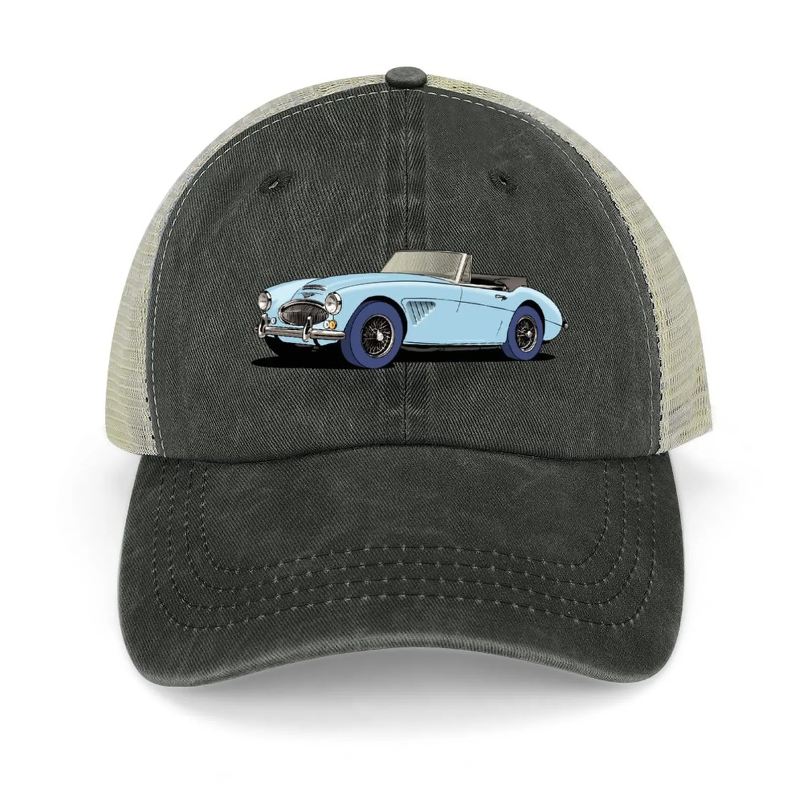 Austin-Healey 3000 British sports car in light blue Cowboy Hat Military Cap Man Wild Ball Hat Woman Cap Men's