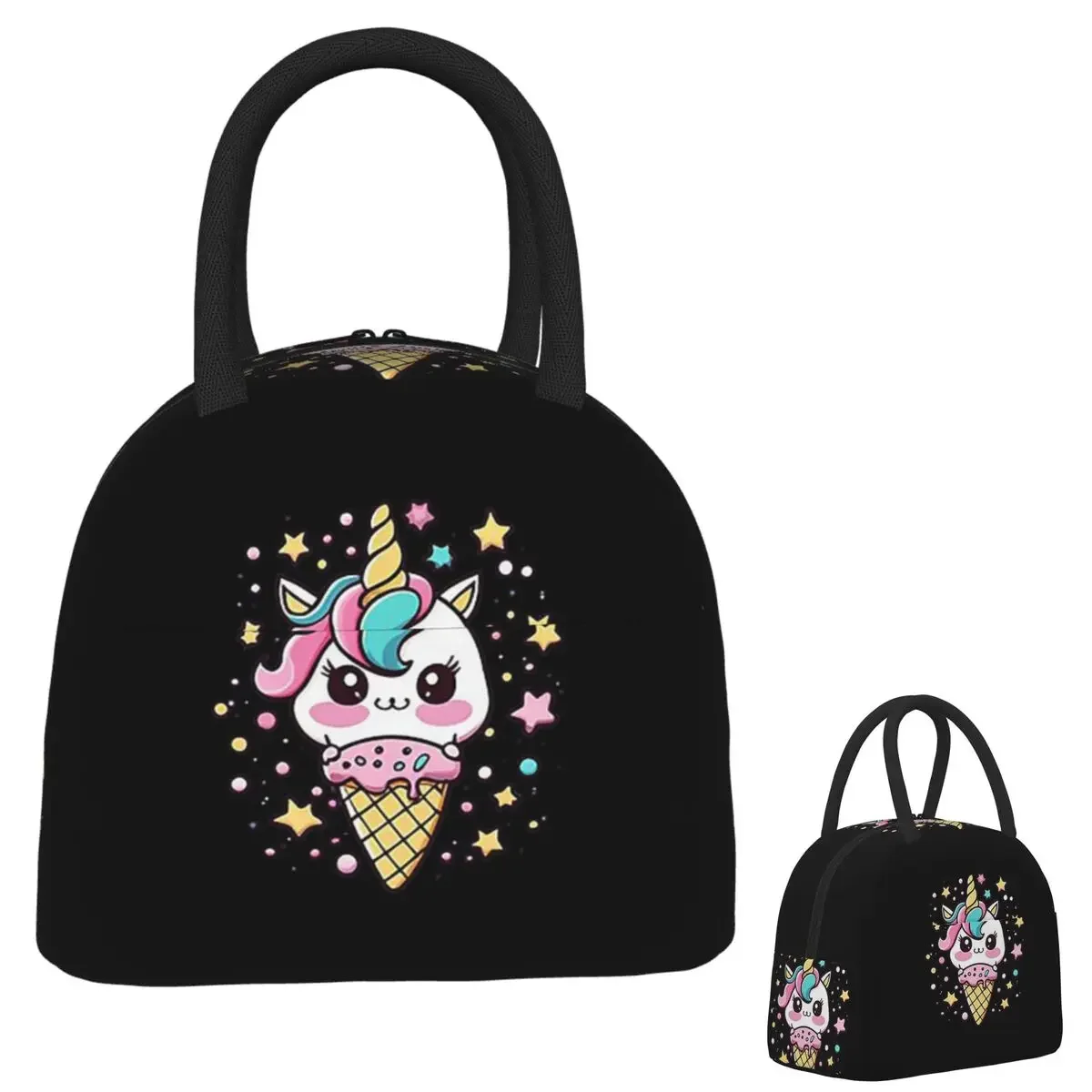 Ice Cream Unicorn Insulated Lunch Bag for Women Kids Leakproof Food Boxes Thermal Lunch Box Tote