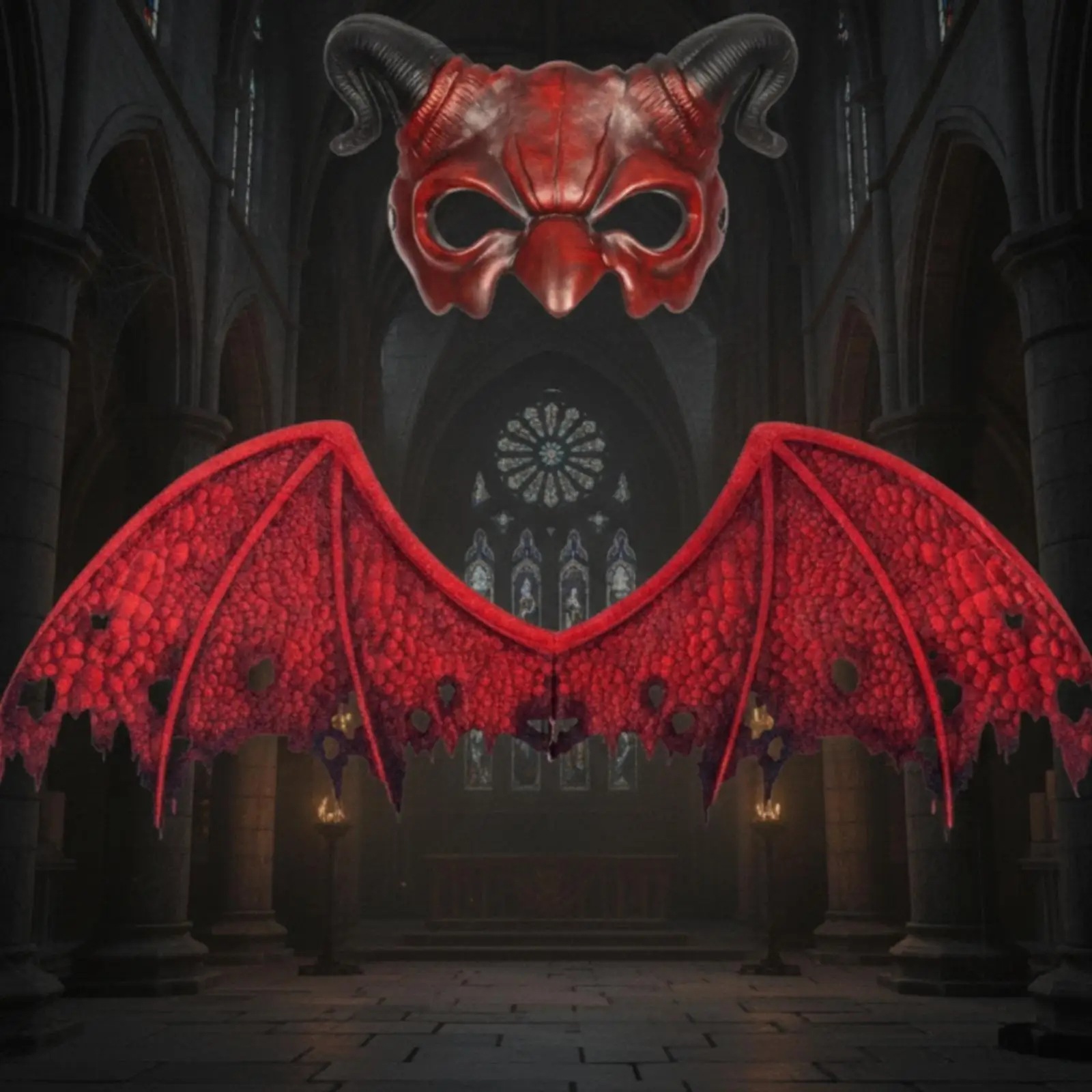 Devil Wings Textured Nocturnal Wings Prop Lightweight Spooky