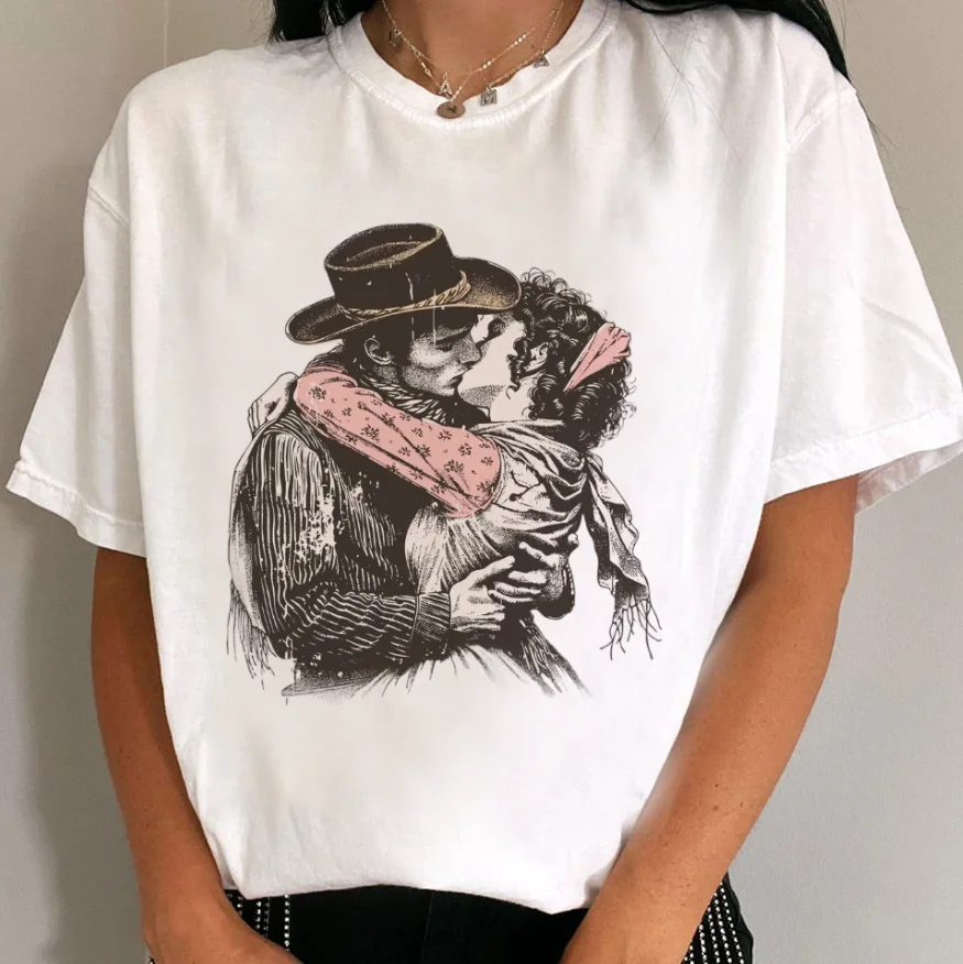Harajuku 90s Women's Clothing Cartoon Pattern Fashion Summer Print Love T-Shirt Short Sleeved Women's Regular Casual T-Shirt