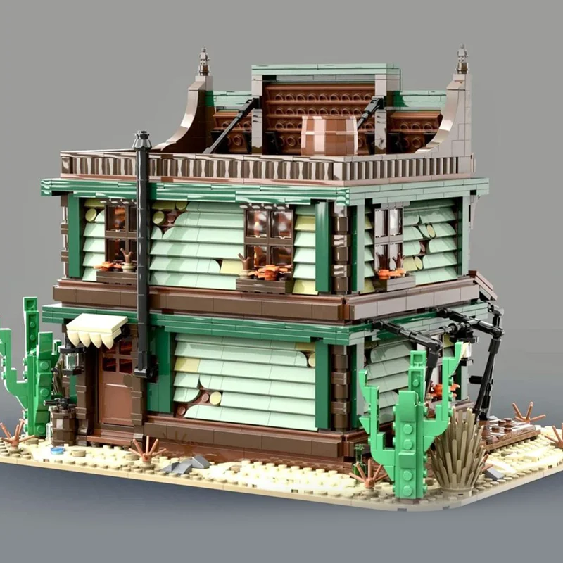 2744pcs MOC Modular Western Saloon Westerned Model Building Christmas gift blocks toy Architecture DIY idea Education Birthday