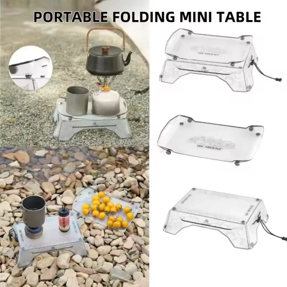 Mesa Plegable Ultraligera de 1 Pieza, Mini Mesa Plegable de PP para Campamento y Bandeja, 97 g, Portátil para Campamento, Equipo de Senderismo, Set de Equipo UL