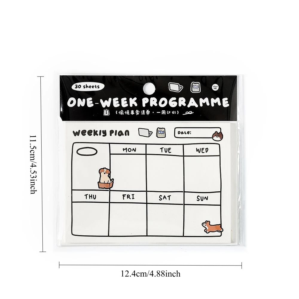 1pcs Single Style Optional 30sheet Sticky Notes Pleasant Things List Series Schedule Weekly Plan List Notes Sticky Notepads