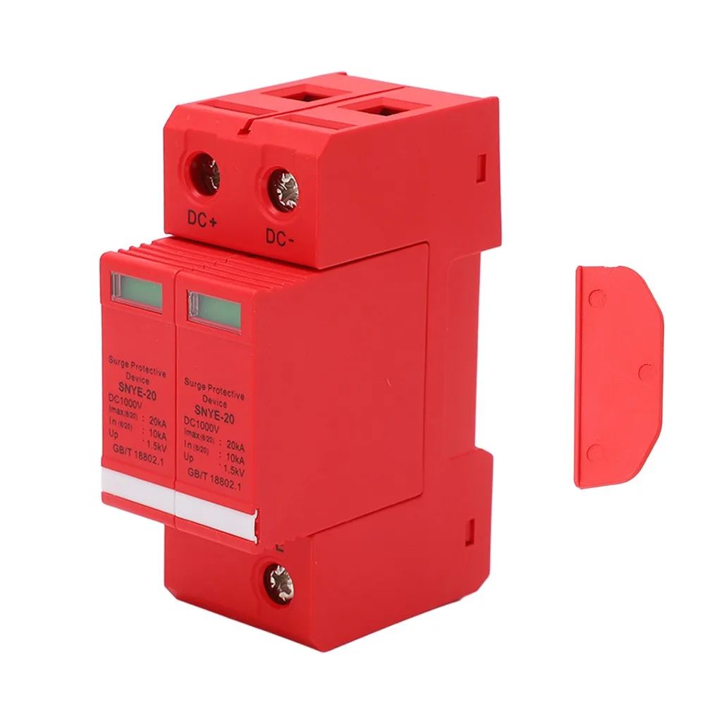 

Quick Response 2P DC PV Protector 20KA 1000V PV Lightning Protection Device Voltage Arrester PV Systems