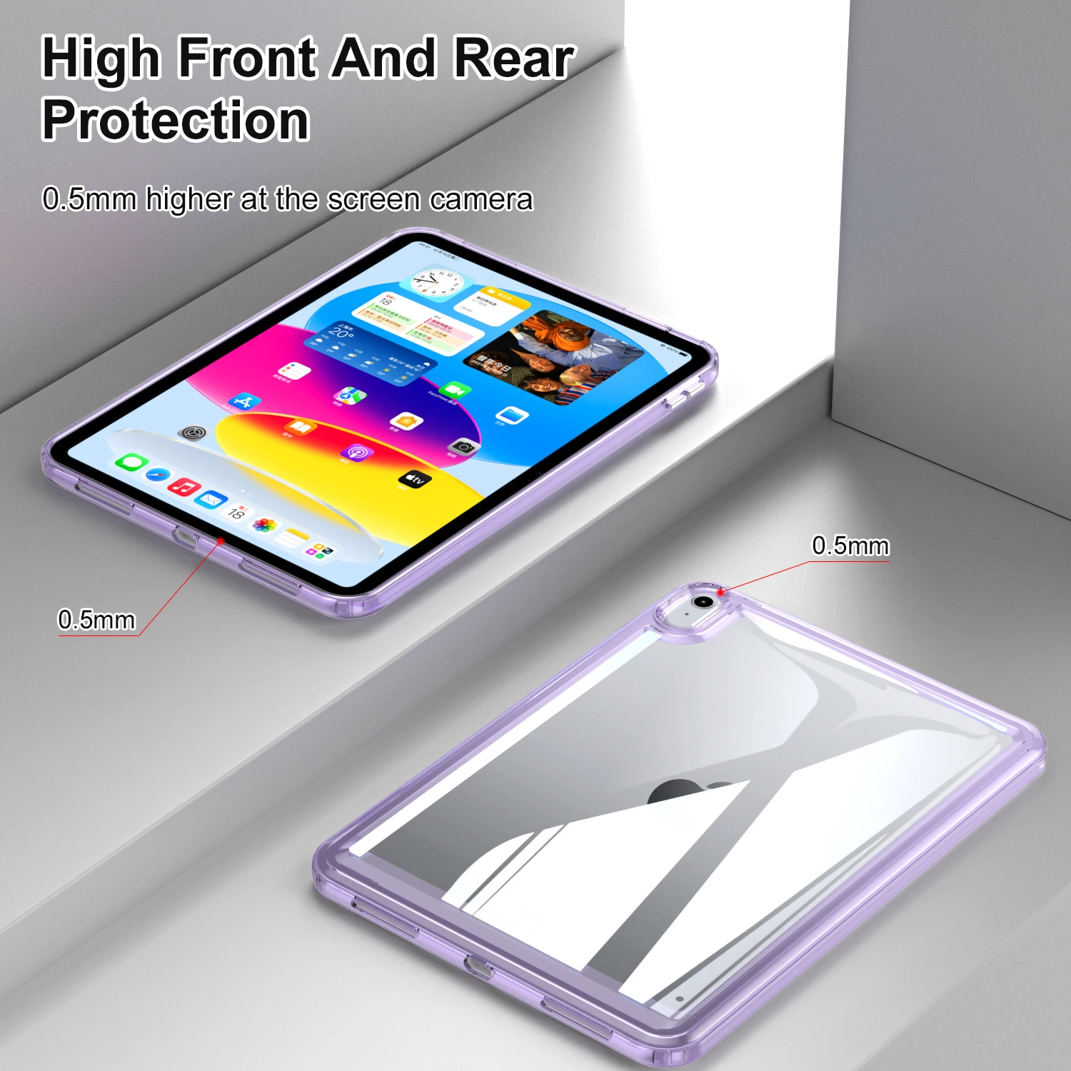 Funda protectora de TPU y acrílico para tableta, cubierta de Color sólido a prueba de golpes para Aplle IPad 5, 6, 10 Pro, 11, Air 3, 4, 5, Mini 4, 5, 6, 2020, 2021, 2022