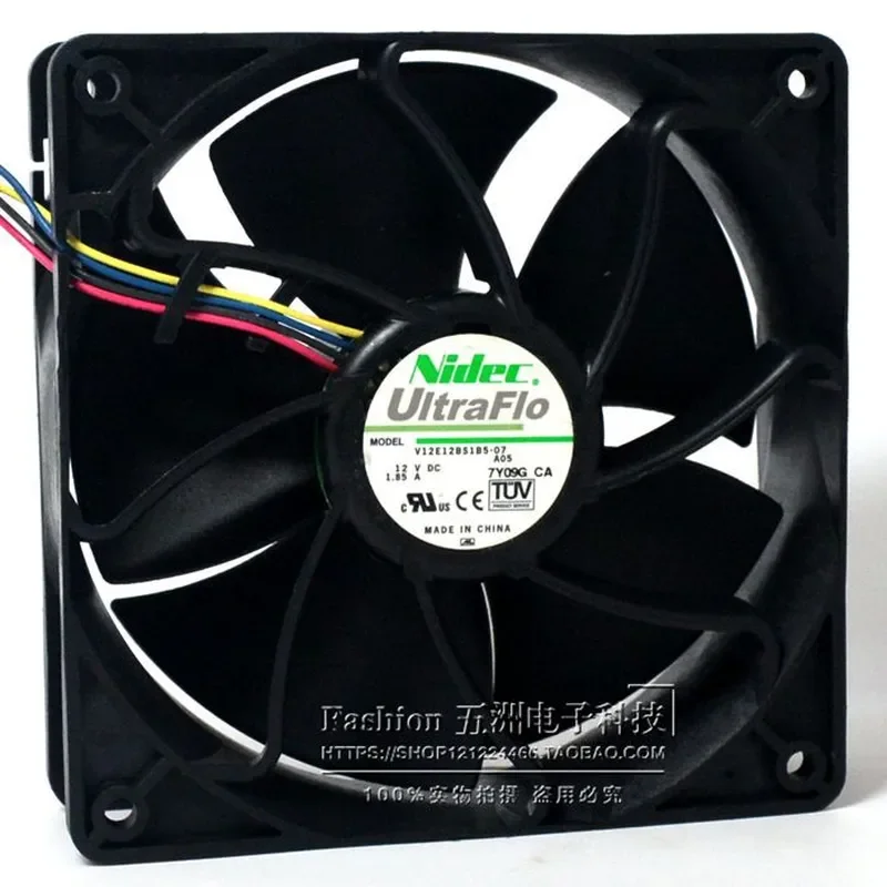for Nidec 12038 12V 1.85A High Speed Fan V12E12BS1B5-07 PWM Temperature Control 44E4863