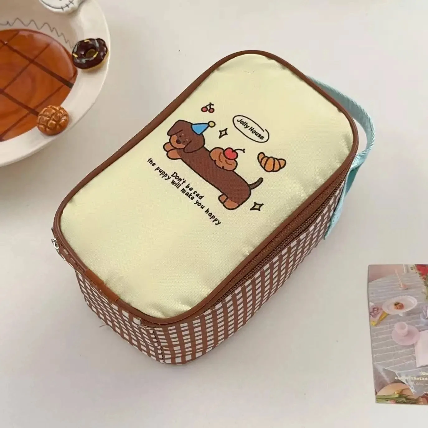 Portable Lunch Box Bag Thick Aluminum Foil Winter Student Work Handbag Insulated Breakfast Bag Carryall Tote Bag
