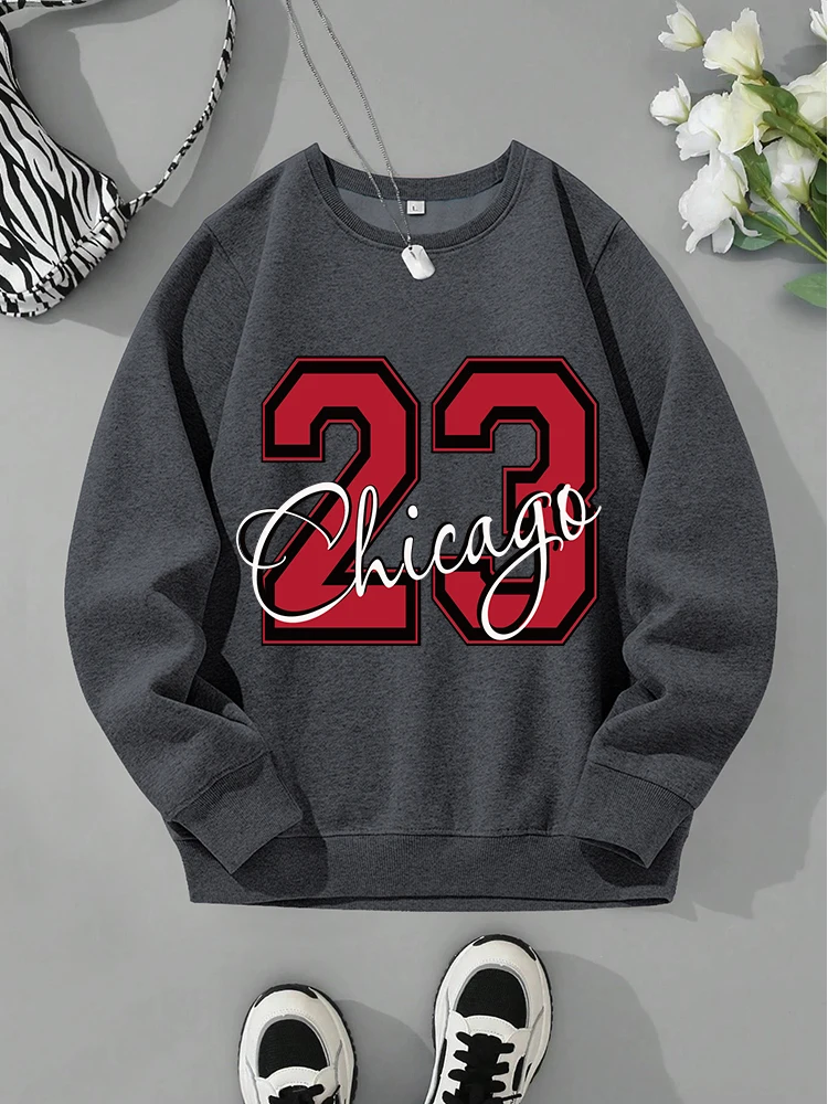 

Chicago 23 Letter Printing Men Sweatshirts Casual Comfortable Sweatshirt Hip Hop Street Hooded Autumn Warm Fleece Clothing Male