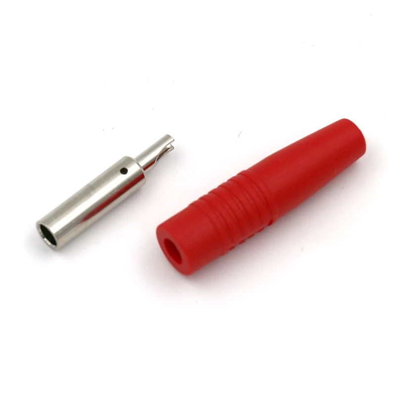 Nuevo Seguridad con aislamiento latón cubierto para conector macho Cable con conector Banana 4mm