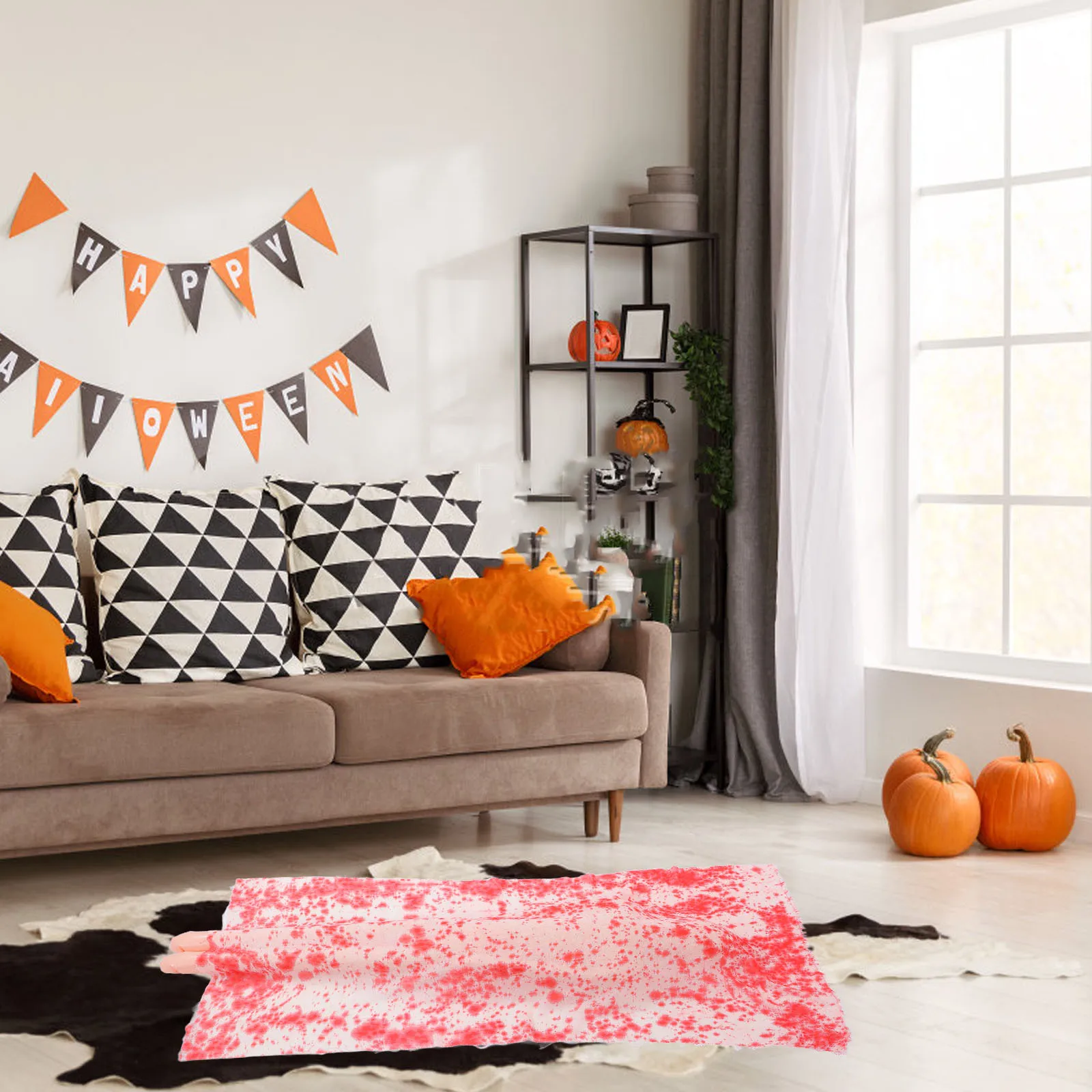 1 set di decorazioni realistiche per cadaveri con panno insanguinato, gonfiabile, per Halloween, per feste in casa stregata, eventi spettrali all'aperto