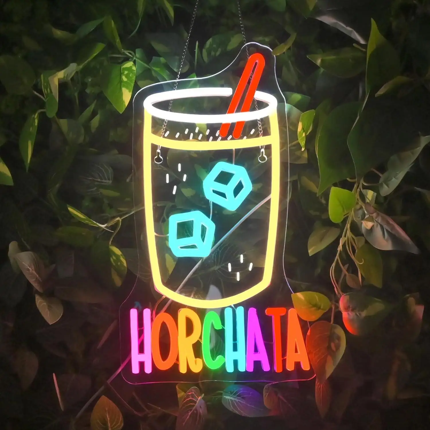 Horchata Neon Sign Dimmable LED Light For Latin Mexican Restaurant Juice Cafe Food Stall Bar Kitchen Wall Decor Signboard Light