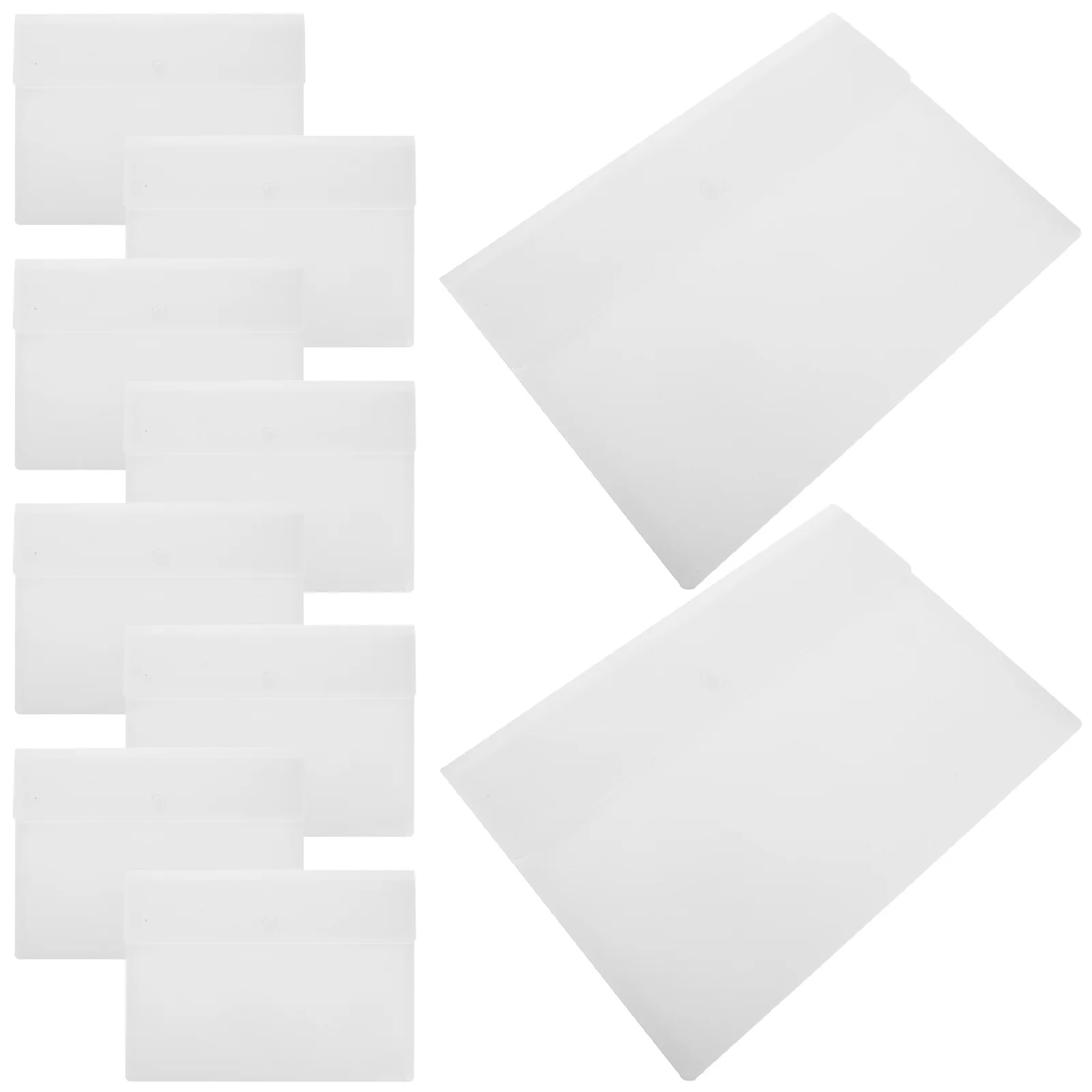 

10Pcs Office File Document Bags A4 Capacity Snap Button Fastener Transparent Folder for Business Meetings Daily Document