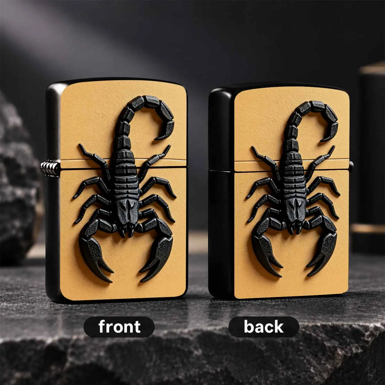 Creative Scorpion Embossed Decorative Lighter, Textured Cool Stylish Portable Ignition Accessory, Suitable For Outdoor Trips, Home Use, Business Travel, Various Daily Scenarios, Ideal Unique Practical Gift Choice For Pe A Humorous And Inter