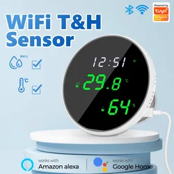 Tuya USB Smart sensore di umidità della temperatura WiFi APP Monitor remoto per Smart Home Smart Life, funziona con Alexa, Google Assistant