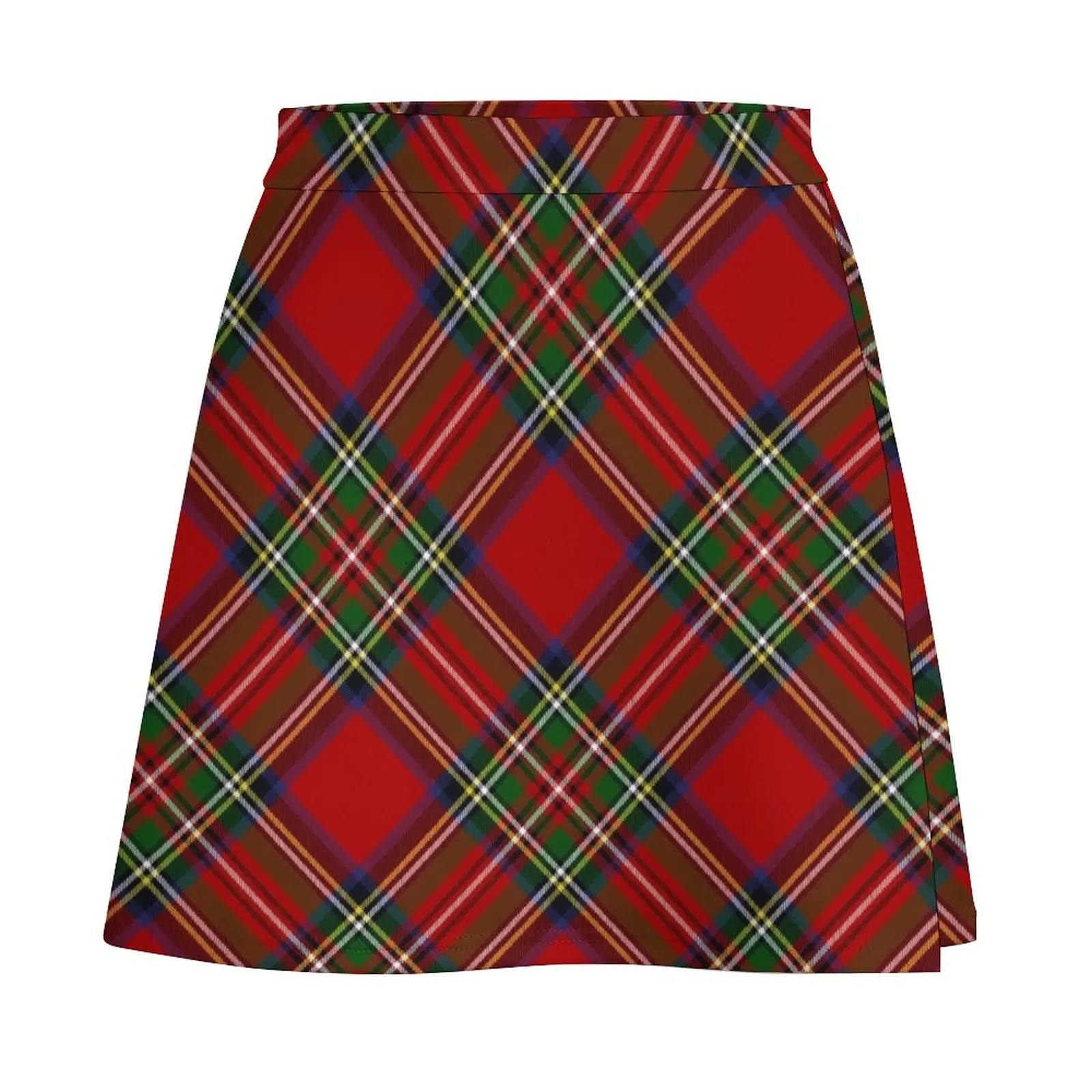 Royal Stewart Tartan Cross Plaid Mini Skirt mini denim skirt Woman skirt Dresses