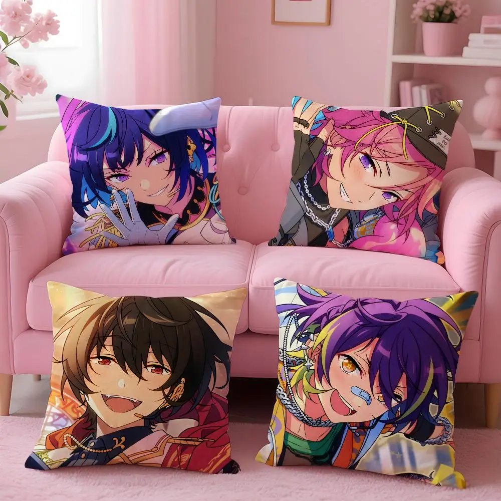 game Ensemble Stars Cushion Cover Cushion Cover Set 4Pcs 50x50 45x45 40x40 Pillowcase Decorative Sofa Home Decor