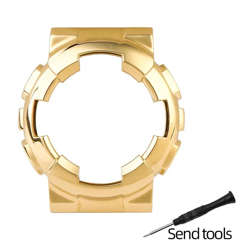 Laopijiang Für Casio G-SHOCK GA-110 GA-120 GA-100 Massives Edelstahl-Metall-Uhrenarmbandgehäuse GA-110/100/120 Armband für Herren, wasserdicht 10