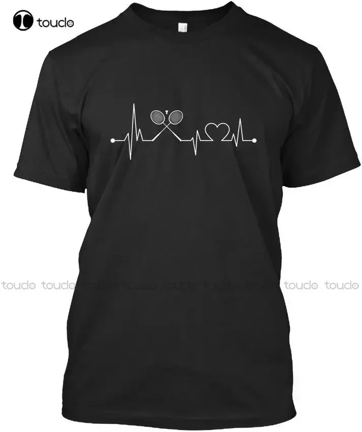 New Arrival Men T Shirt New Great Quality Funny Man Cotton Heartbeat Sporter  Badmintons Stylisches T Shirt Printing Xs-5Xl