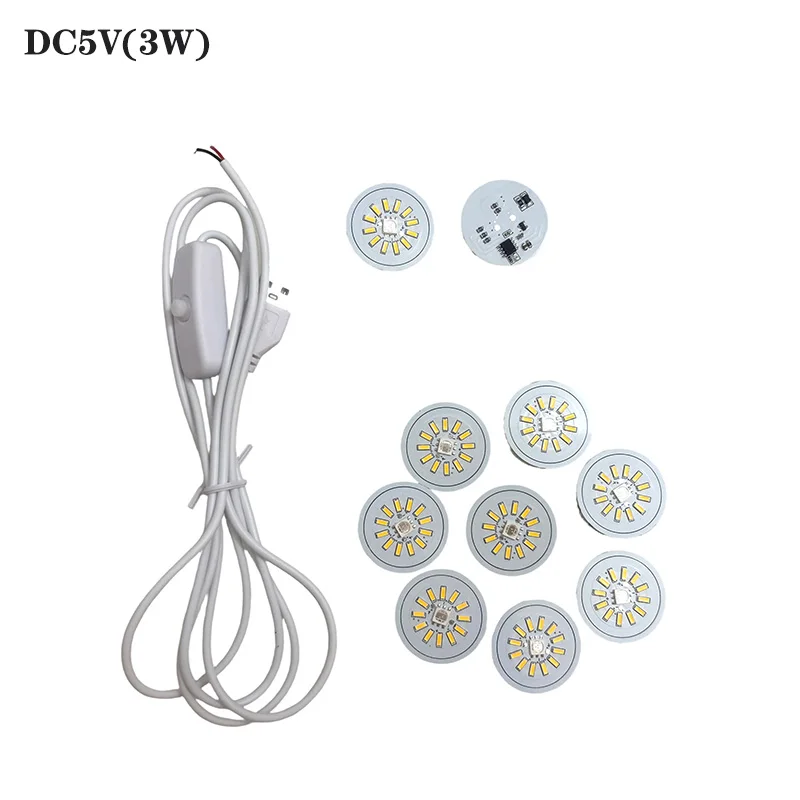 

1pcs DC5V Low Voltage 3W Colorful Gradient LED RGB Light Board light source With Switch By Switch Color Changing.