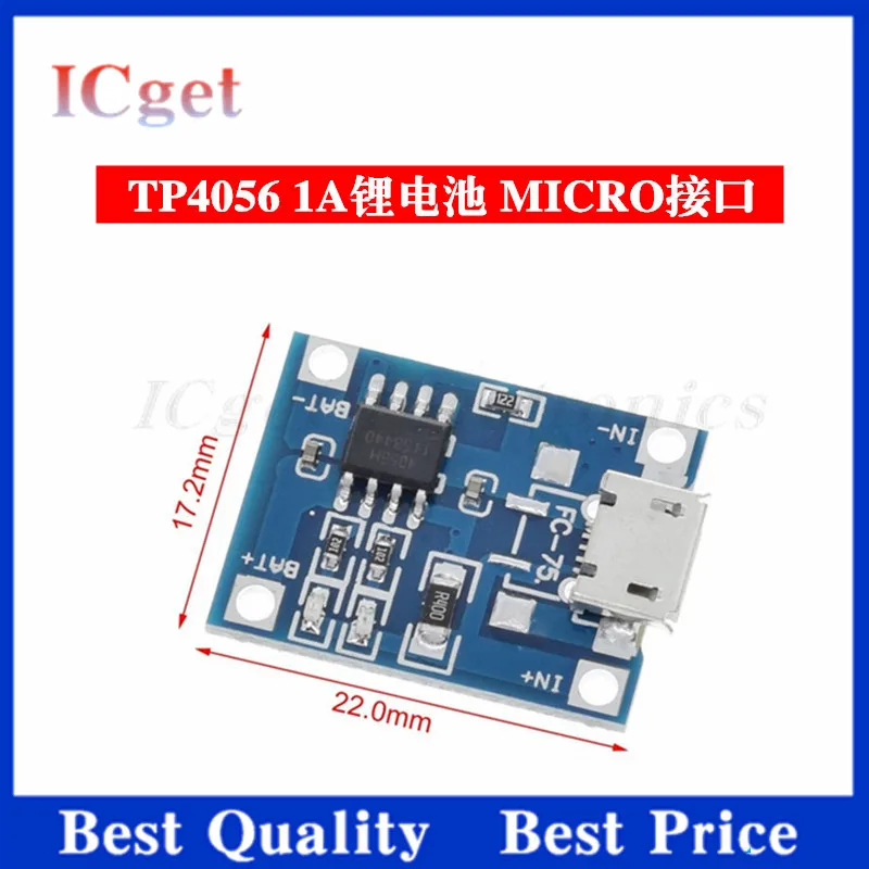 5 pz Micro USB 5V 1A 18650 TP4056 modulo caricabatteria al litio scheda di ricarica con protezione doppia funzione 1A li-ion