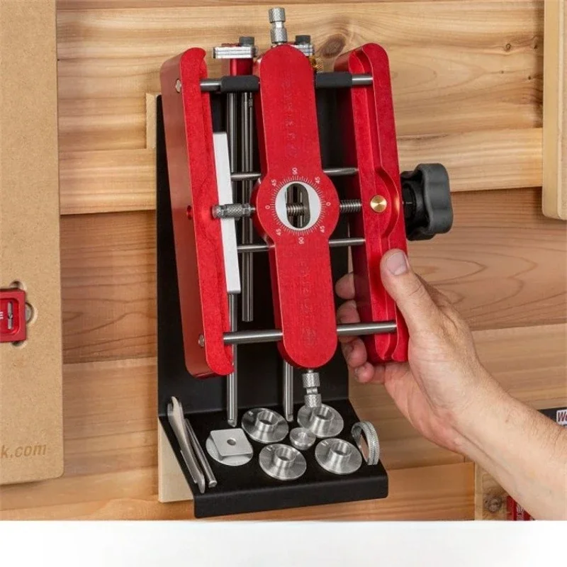 All-aluminum woodworking mortise fixture, loose mortise joinery fixture 2 in 1 punch positioner