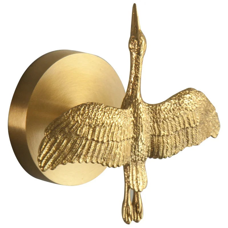 Gold Bird Swan Shape Wall Mounted Hook Towel Hooks For Bathroom Clothes Coat Hanger No Drilling/ Drilling Bedroom Door Hooks