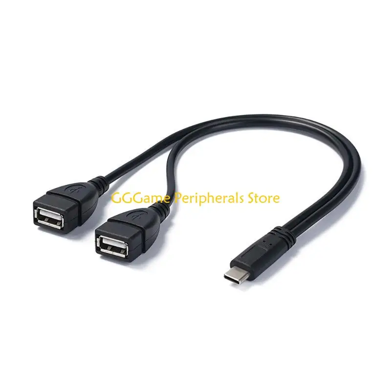 U55B 30 سم نوع C إلى خط شحن أنثى USB مزدوج 5 فولت 3 أمبير سلك إمداد الطاقة لا يدعم البيانات للهواتف الذكية والأجهزة اللوحية #5