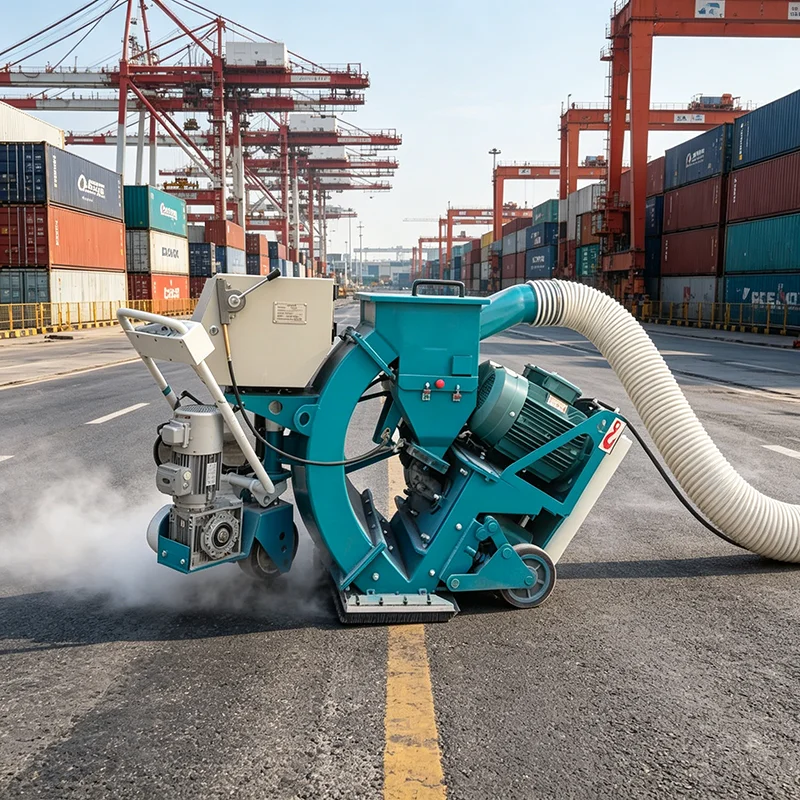 High Power Concrete Shot Blasting Machine Road Surface Coating Remover