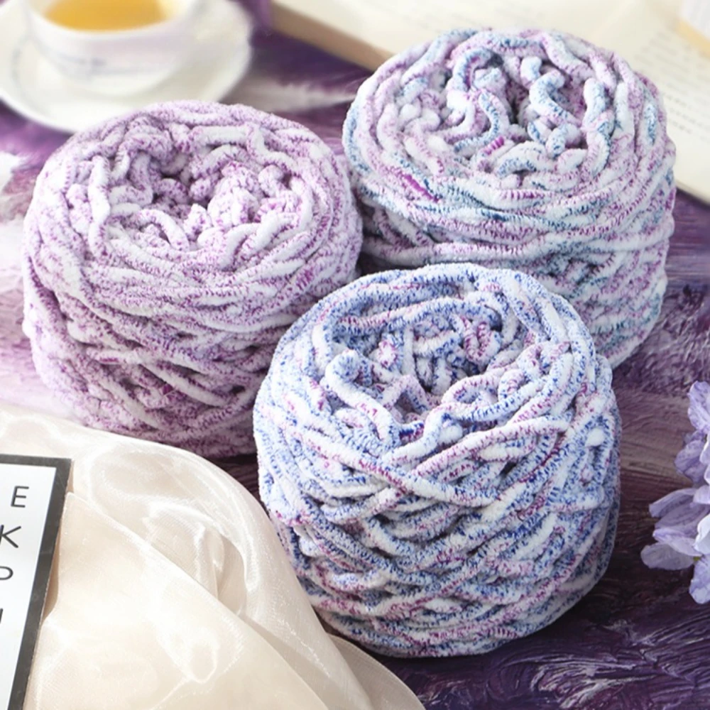 100g Colorful Ice Stripe Yarn Thread, Soft Coarse Yarn, Handmade DIY Scarf, Yarn Crochet Hook, Slippers, hand woven DIY Knitting