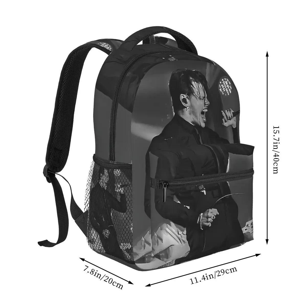 Yungblud Sing Bw Student Backpack School Bag Hiking Travel Daypack for Boys Girls Fashion Bookbag Shoulder Bags
