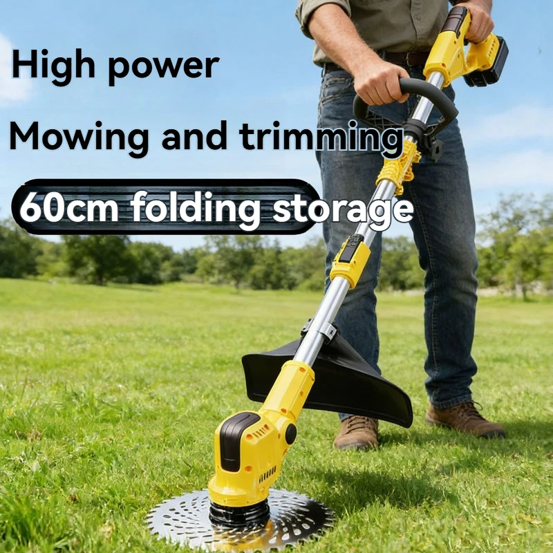 Foldable Electric Grass Trimmer Long Battery Life Weeder Garden Pruning Grass Cutter Brush Cutter Weeding Machine