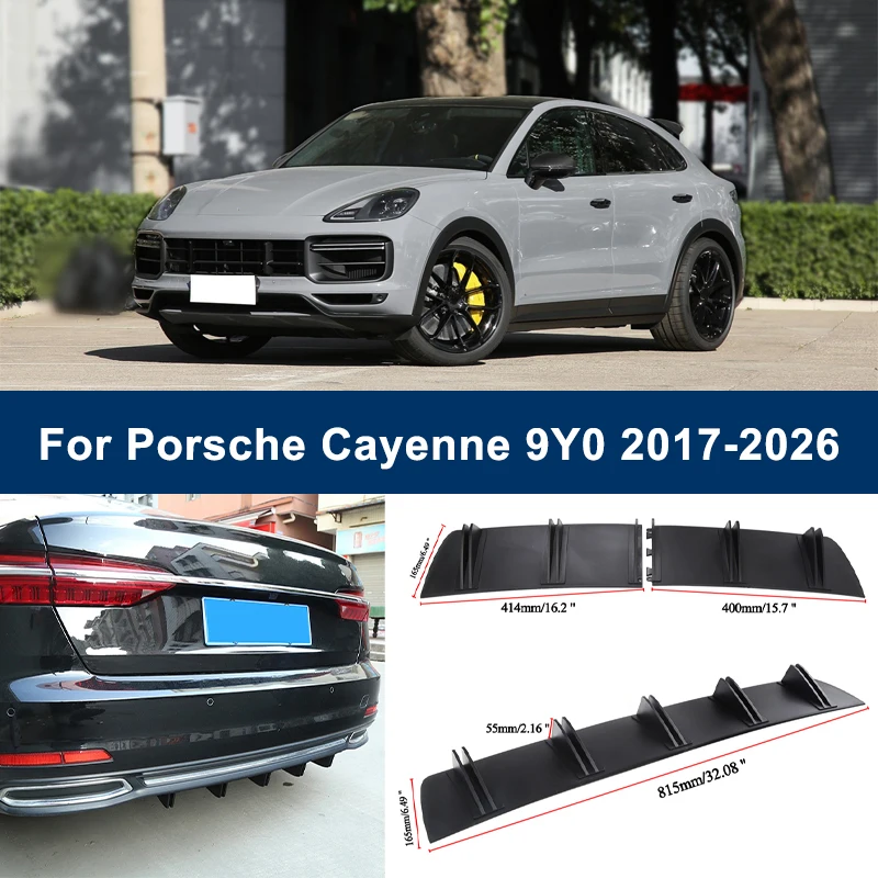

2-Segment Shark Fin Rear Diffuser For Porsche Cayenne 9Y0 2017-2026 Rear Bumper Lip Splitter Chassis Spoiler Tuning Parts