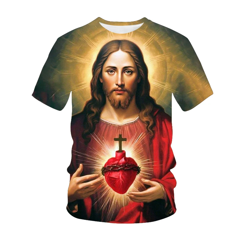 Los Reyes Magos Christ Jesus 3D Print Sport Quick-dry Breathable Men Tshirt Street Casual Festival Parent-child Short Sleeve Top