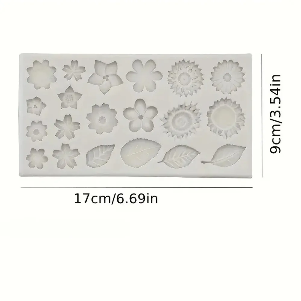 1 fondant chocolate silicone mold, rose leaf sunflower sunflower small daisy flower DIY silicone mold