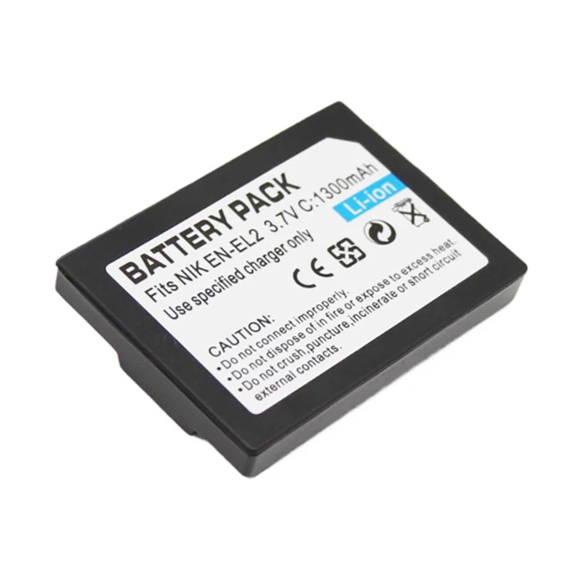 Batería de repuesto para Nikon EN-EL2, compatible con cámara Nikon Coolpix 2500 3500 SQ500, cargador Nikon MH-60