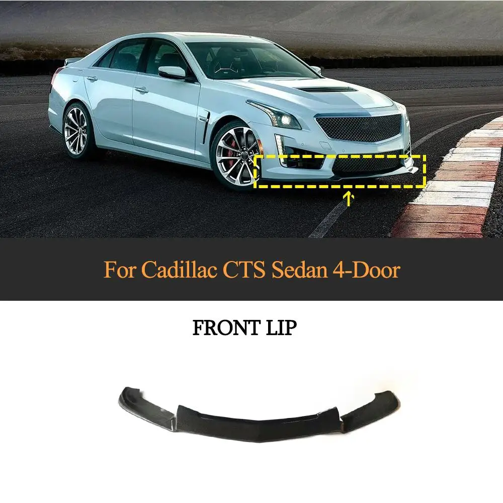 

Car Front Bumper Lip Chin Spoiler For Cadillac CTS-V Sedan 2016-2019 Carbon Fiber Front Bumper Lip Chin Spoiler Splitters Guard