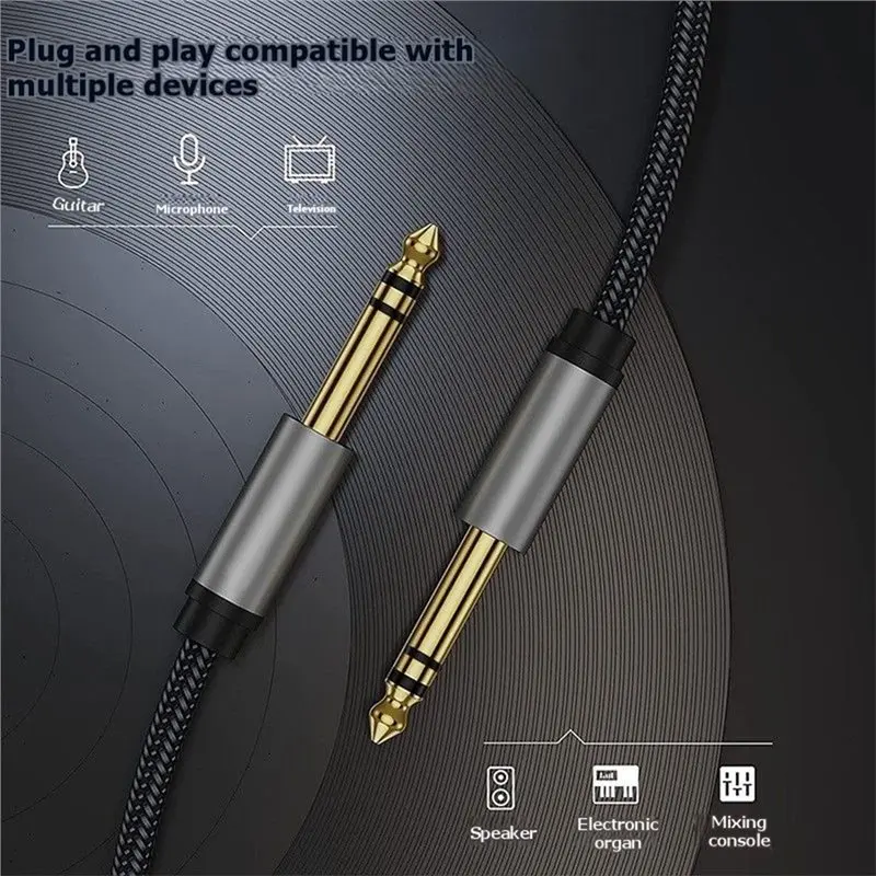 NALFI-6.35Mm Guitar Instrument Cable 6.35Mm To 6.35Mm Audio Cord For Guitar Drum Audio Device