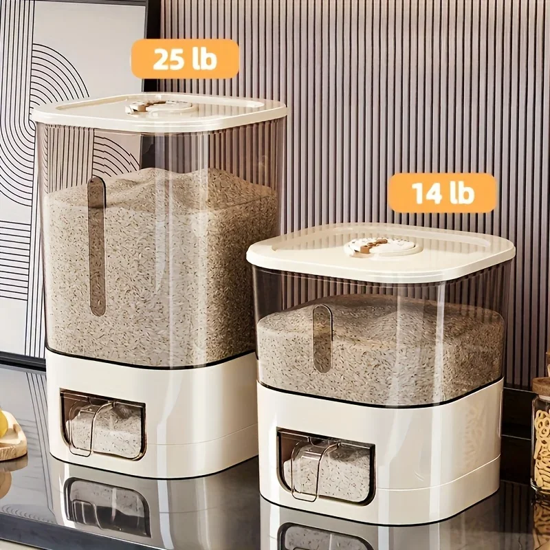 

Automatic Rice Dispenser Insect-Proof Sealed Grain Storage Dispenser Keep Dry Fresh Kitchen Grain Container