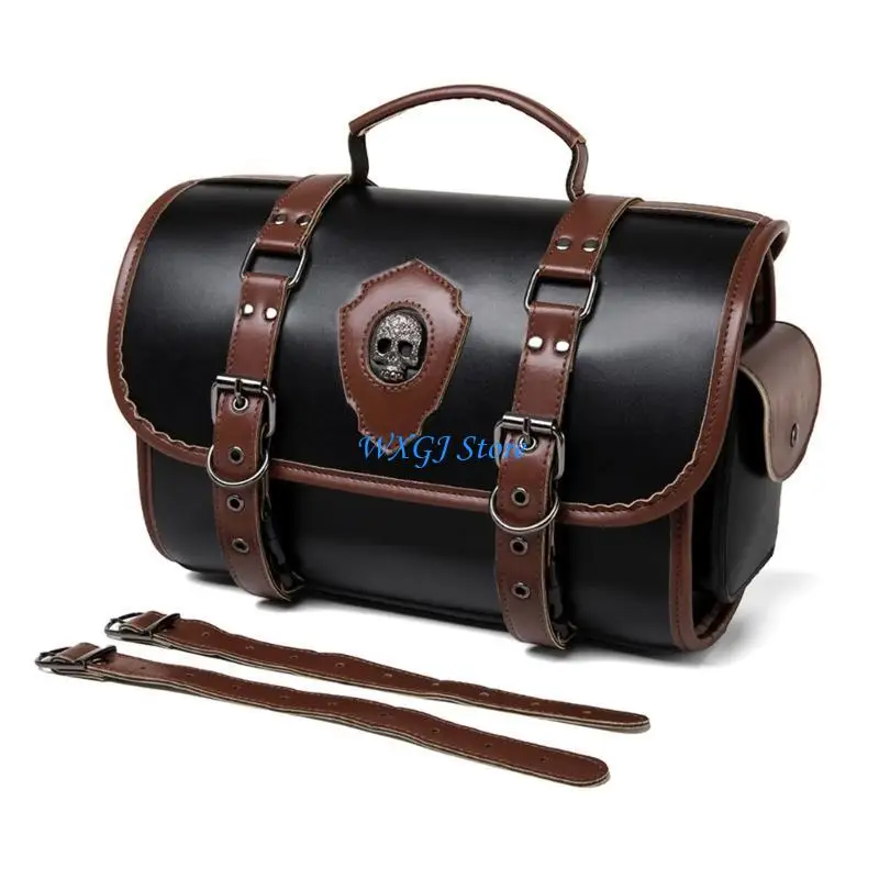 

37JE Travel Luggage Storage Bag Over Saddles Bag Motorbike Accessories Tool Bag Retro Saddlebag Universal PU Side Bag