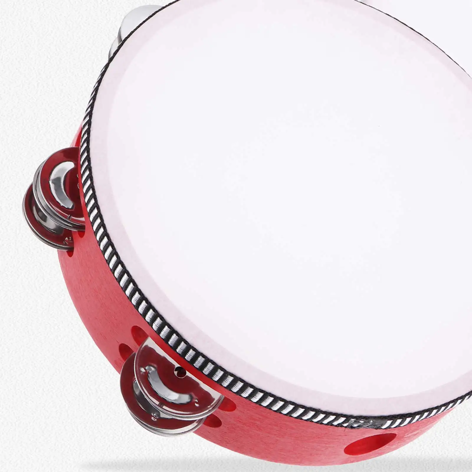 

Wood Double Row Tambourine Kids Percussion Instrument Toys H held Jingle Bells Rhythm Education Lightweight Durable