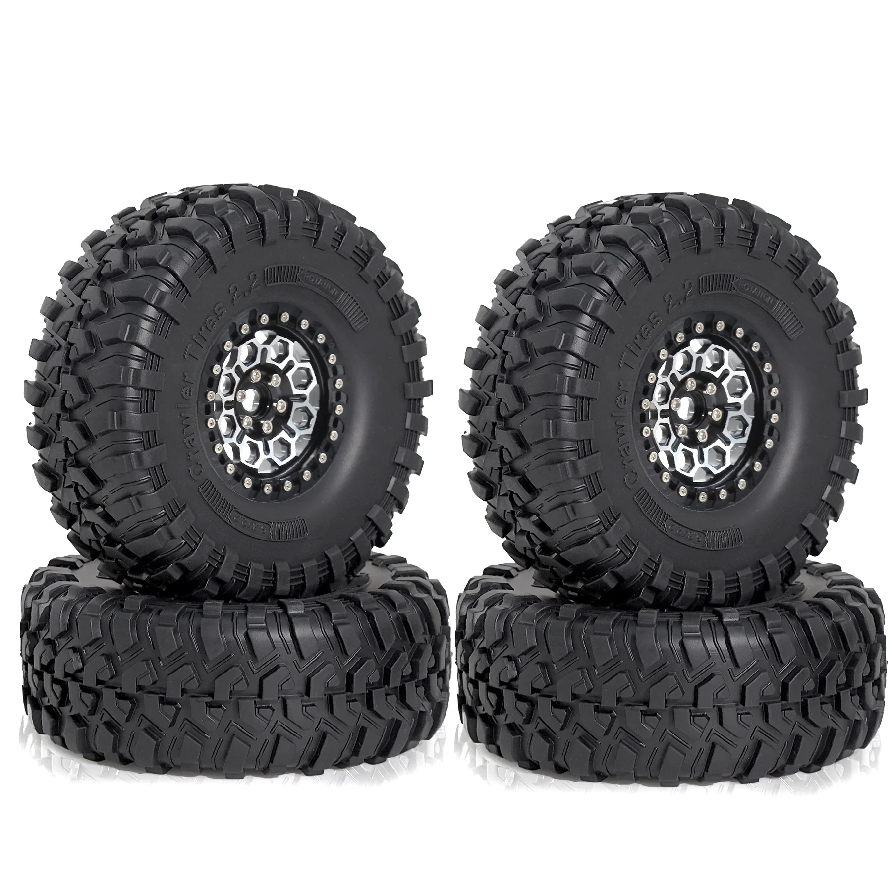

2.2 Beadlock Wheel Rims 2.2 RC Crawler Tires for RC Car Traxxas TRX4 Axial SCX10 SCX10 II III Redcat Gen 8