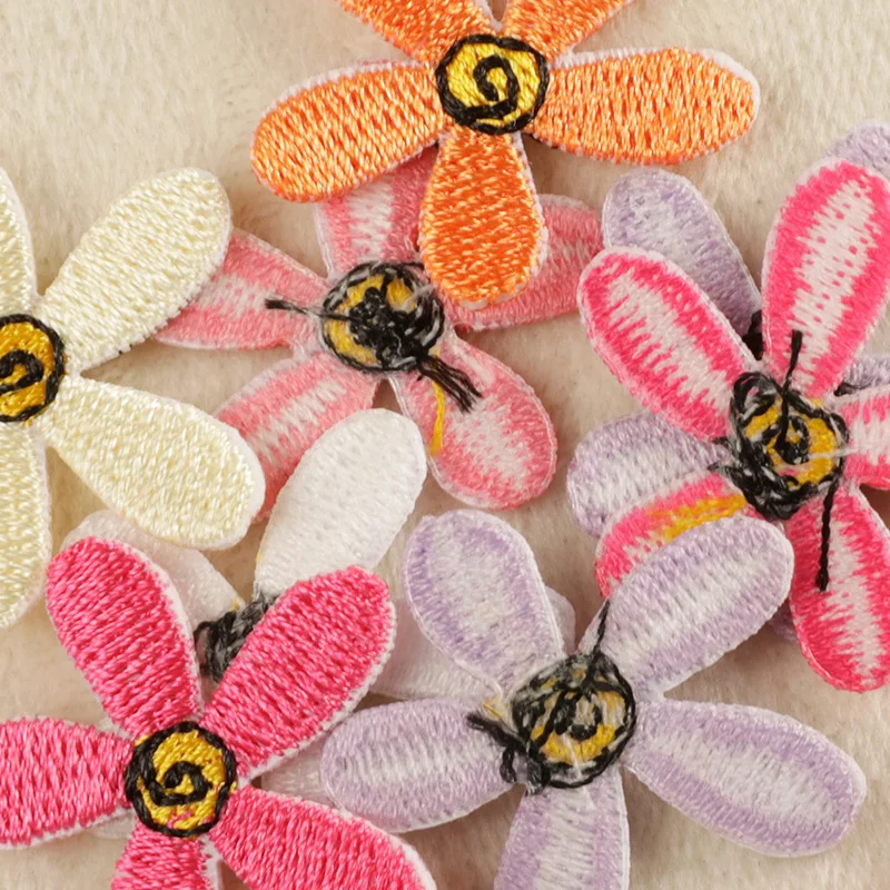 21-teiliges Blumen-Aufnäher für Kleidung mit Eisen-Stickerei, niedliche Massen-Nähstoffe, Kinder-Packung, DIY-Applikationen, Thermocollant-Jacke – Detail 6