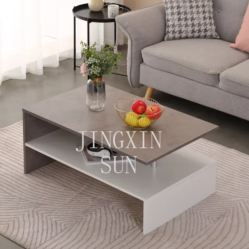 Rectangular coffee table, modern, simple, light and luxurious home living room, creative small unit, multifunctional sofa