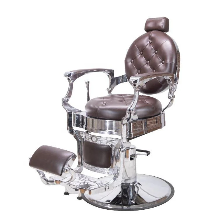 High-end Beauty Salon Hairdressing Chair Vintage Round Base Hydraulic Barber Chair for Wholesale - view 4